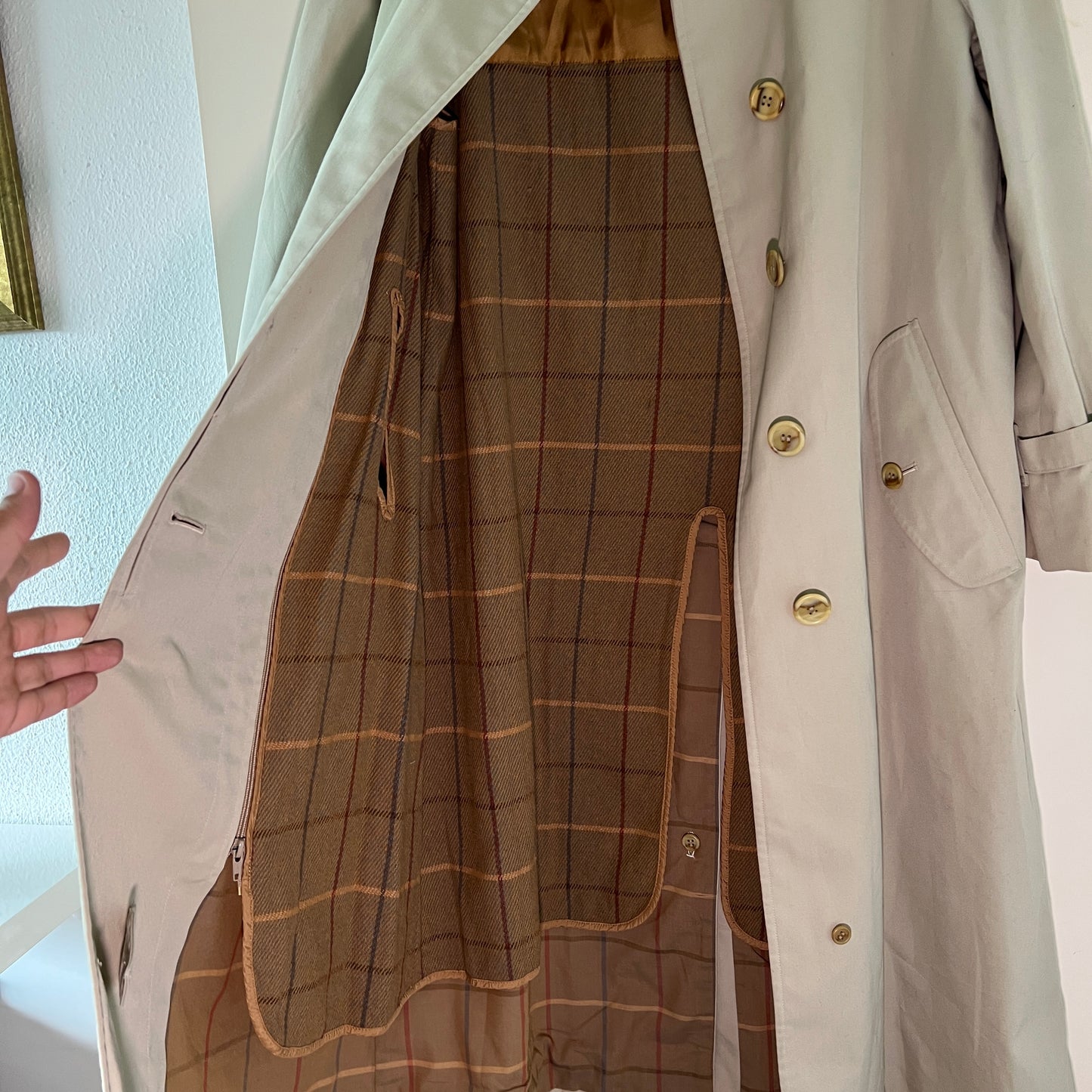 Burberry London like new 80s Nova check Trench coat