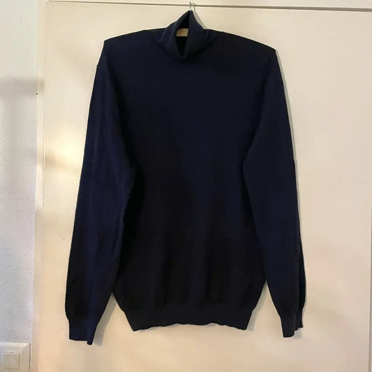 Dries van noten turtleneck blue