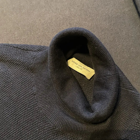 Dries van noten turtleneck blue
