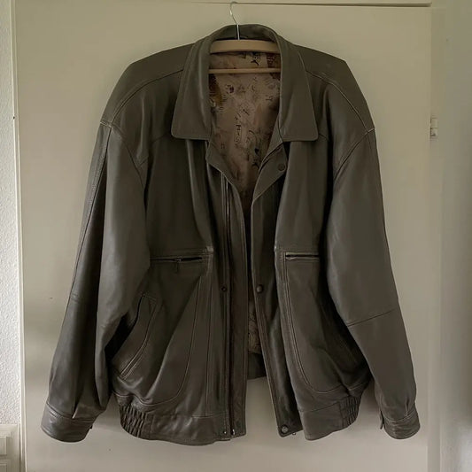 Vintage Grey Nappa Leather Jacket