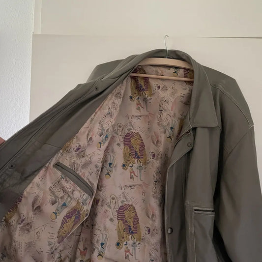 Vintage Grey Nappa Leather Jacket